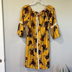 Women’s XL floral & crochet off the shoulder dress